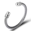 Wholesale Men's Hiphop Punk Polished Electroplated Stainless Steel Opening Bracelet Jewelry
