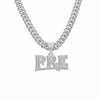 Wholesale Men's Hiphop Style Alloy Pendant Necklace With Diamond Letter Pattern And Cuban Chain