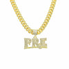 Wholesale Men's Hiphop Style Alloy Pendant Necklace With Diamond Letter Pattern And Cuban Chain