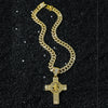 Wholesale Men's Hiphop Style Zinc Alloy Cross Pendant Necklace With Cuban Chain And Electroplating Treatment