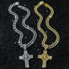 Wholesale Men's Hiphop Style Zinc Alloy Cross Pendant Necklace With Cuban Chain And Electroplating Treatment