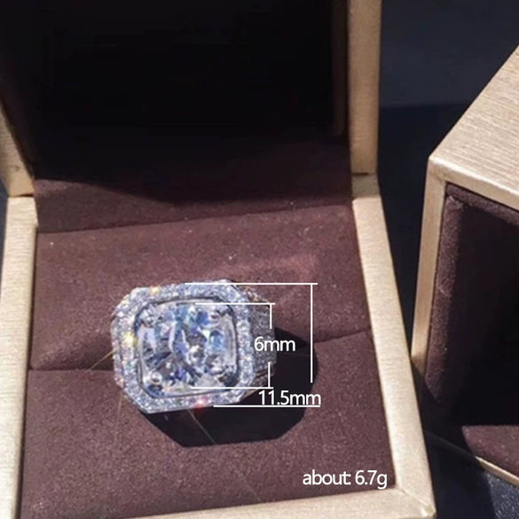 Wholesale Men's Jewelry Copper Geometric Zircon Ring