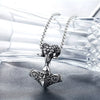 Wholesale Men's Jewelry Viking Style Stainless Steel Goat Head Thor's Hammer Necklace Pendant With Electroplating
