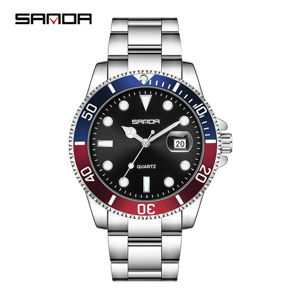 Wholesale Men's Leisure Style Round Dial Waterproof Quartz Watch With Steel Band Alloy Case And Mineral Reinforced Mirror
