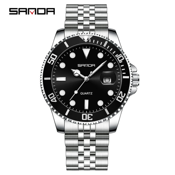 Wholesale Men's Leisure Style Round Dial Waterproof Quartz Watch With Steel Band Alloy Case And Mineral Reinforced Mirror