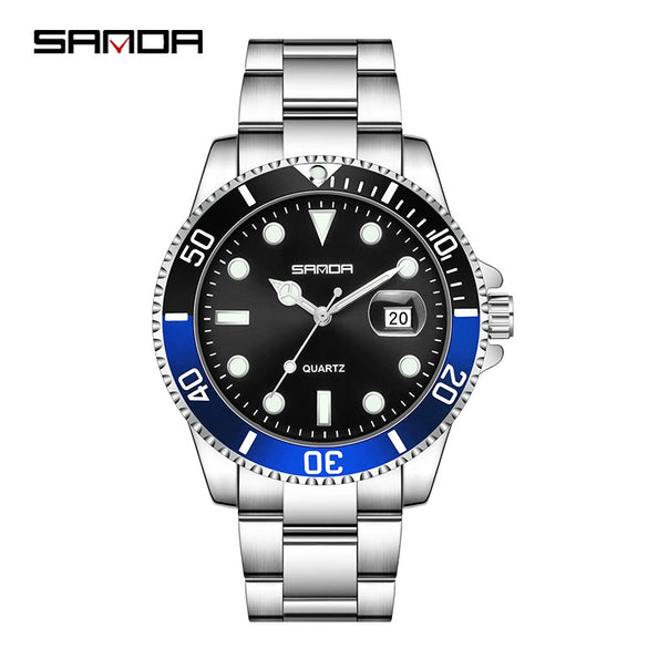 Wholesale Men's Leisure Style Round Dial Waterproof Quartz Watch With Steel Band Alloy Case And Mineral Reinforced Mirror