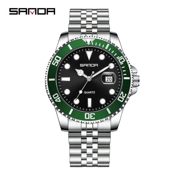 Wholesale Men's Leisure Style Round Dial Waterproof Quartz Watch With Steel Band Alloy Case And Mineral Reinforced Mirror