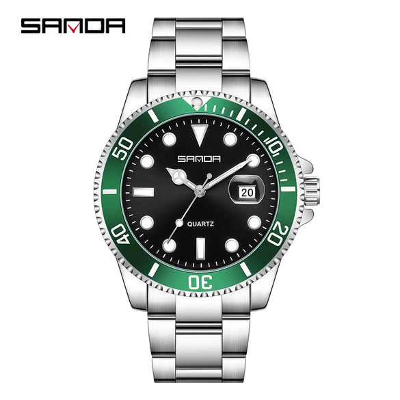 Wholesale Men's Leisure Style Round Dial Waterproof Quartz Watch With Steel Band Alloy Case And Mineral Reinforced Mirror