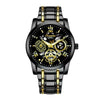 Wholesale Men's Leisure Waterproof Luminous Hollow Quartz Watch With Alloy Strap And Case Mineral Reinforced Glass Mirror And Stainless Steel Buckle