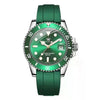 Wholesale Men's Luxury Fashion Waterproof Luminous Quartz Watch Alloy Case Silicone Strap Round Dial