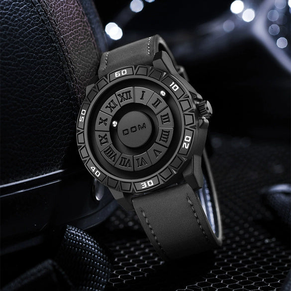Wholesale Men's Magnetic Ball Suspension Watch With Black Technology Sense Fashion Zinc Alloy Round Dial Stainless Steel Buckle Waterproof