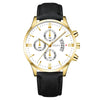 Wholesale Men's Metal Case Leather Strap Quartz Watch With Round Dial And Fashion Style
