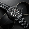 Wholesale Men's Metal Case Stainless Steel Band Round Dial Fashion Sports Waterproof Quartz Watch With Three Eyes Six Needle Luminous Calendar