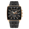 Wholesale Men's Multifunction Chronograph Waterproof Calendar Watch With Solid Stainless Steel Band Rectangular Dial And Mineral Reinforced Glass Mirror