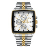 Wholesale Men's Multifunction Chronograph Waterproof Calendar Watch With Solid Stainless Steel Band Rectangular Dial And Mineral Reinforced Glass Mirror