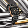 Wholesale Men's Multifunction Chronograph Waterproof Calendar Watch With Solid Stainless Steel Band Rectangular Dial And Mineral Reinforced Glass Mirror