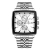 Wholesale Men's Multifunction Chronograph Waterproof Calendar Watch With Solid Stainless Steel Band Rectangular Dial And Mineral Reinforced Glass Mirror