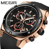 Wholesale Men's Multifunctional Sports Chronograph Silicone Quartz Watch With Alloy Case And Mineral Strengthened Glass Mirror Round Dial