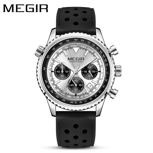 Wholesale Men's Multifunctional Ultrathin Business Style Silicone Band Alloy Case Round Waterproof Luminous Calendar Watch