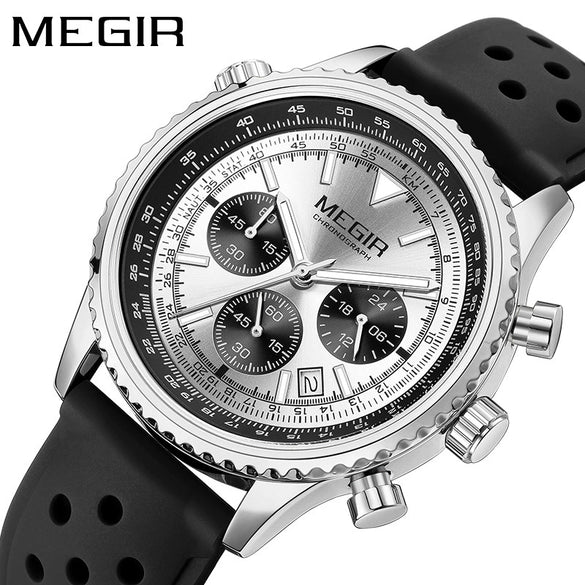 Wholesale Men's Multifunctional Ultrathin Business Style Silicone Band Alloy Case Round Waterproof Luminous Calendar Watch