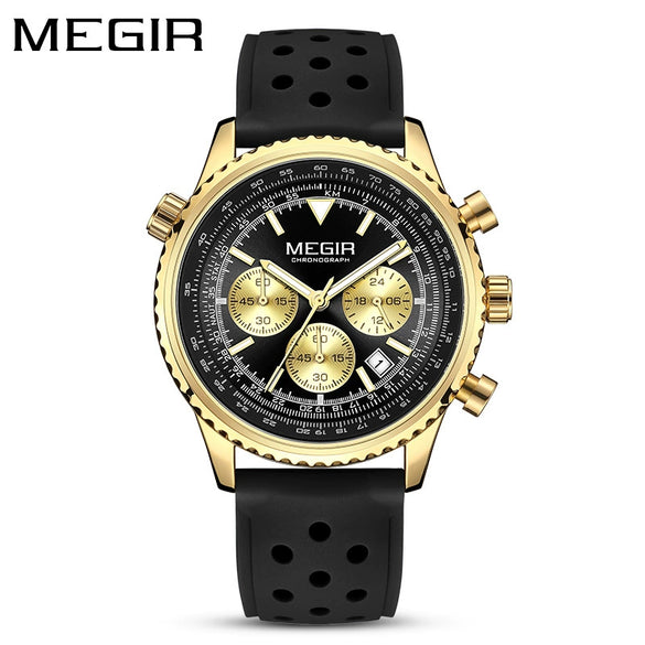 Wholesale Men's Multifunctional Ultrathin Business Style Silicone Band Alloy Case Round Waterproof Luminous Calendar Watch