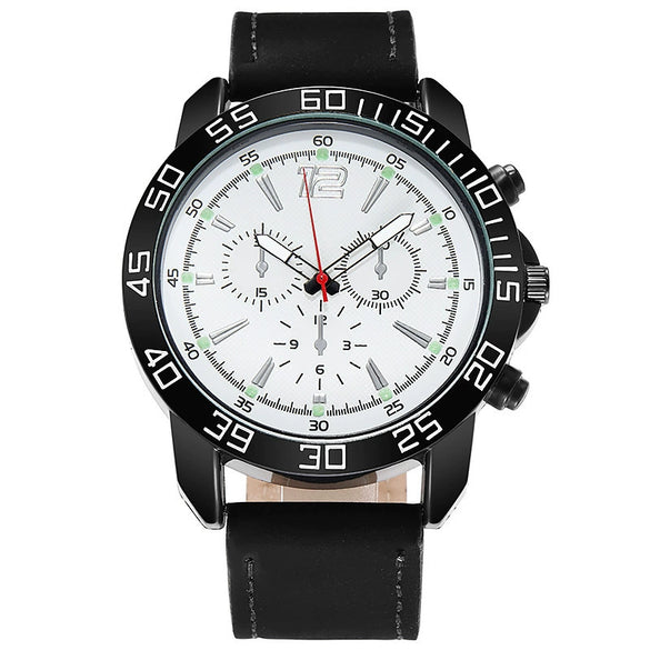 Wholesale Men's Outdoor Multifunctional Sports Quartz Watch Alloy Case Imitation Leather Strap Round Dial