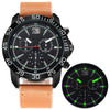 Wholesale Men's Outdoor Multifunctional Sports Quartz Watch Alloy Case Imitation Leather Strap Round Dial