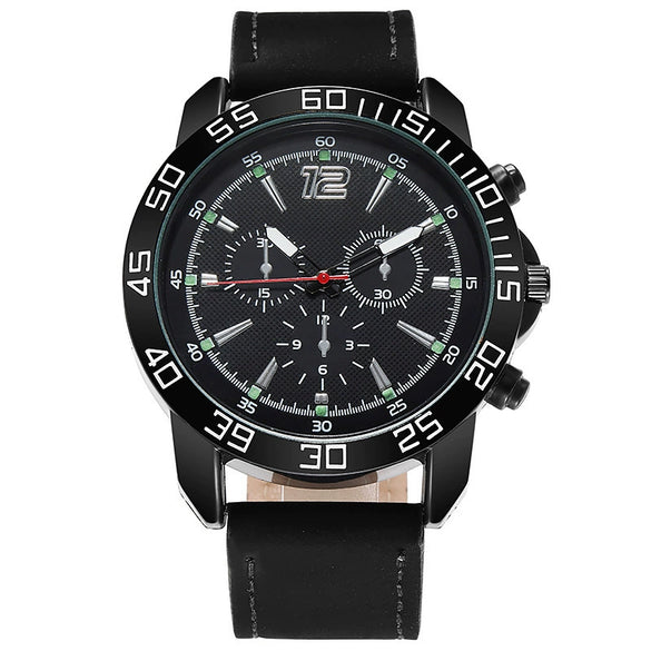 Wholesale Men's Outdoor Multifunctional Sports Quartz Watch Alloy Case Imitation Leather Strap Round Dial