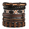 Wholesale Men's Punk Style Handwoven Leather Bracelet With Owl Wings Pattern