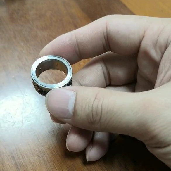 Wholesale Men's Pure Handmade Geometric Rotatable Gear Ring Made Of Titanium Steel