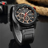 Wholesale Men's Quartz Watch Multifunctional Waterproof Leather Strap Glass Mirror Alloy Case Stainless Steel Clasp Round Dial Leisure Style