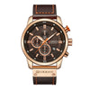 Wholesale Men's Quartz Watch Multifunctional Waterproof Leather Strap Glass Mirror Alloy Case Stainless Steel Clasp Round Dial Leisure Style