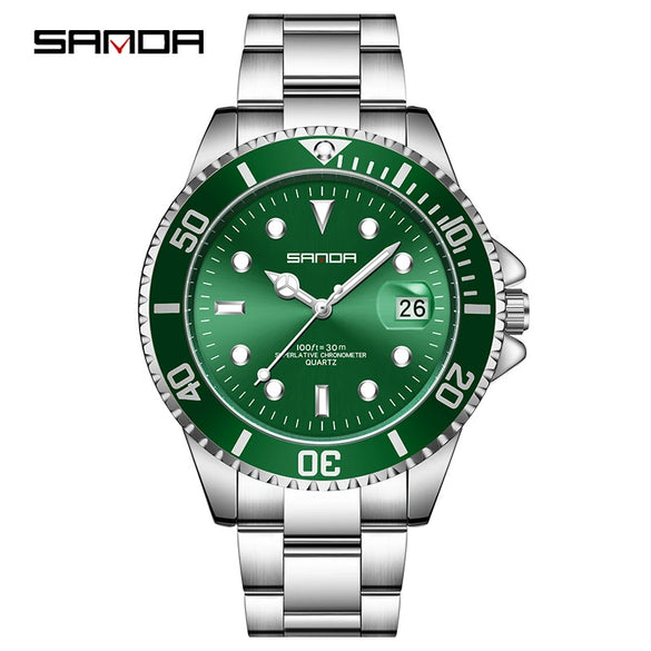 Wholesale Men's Quartz Watch Steel Belt Round Dial Zinc Alloy Case Leisure Style