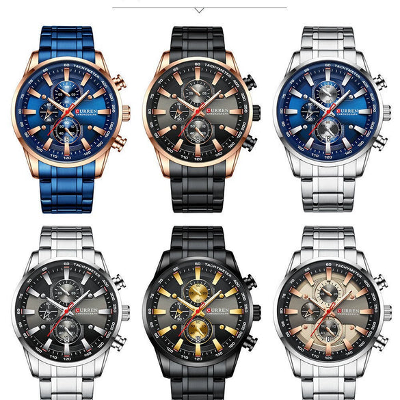 Wholesale Men's Quartz Watch With Business Style Round Dial Stainless Steel Strap And Clasp Alloy Case Sapphire Crystal Glass Mirror