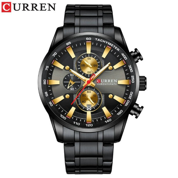 Wholesale Men's Quartz Watch With Business Style Round Dial Stainless Steel Strap And Clasp Alloy Case Sapphire Crystal Glass Mirror