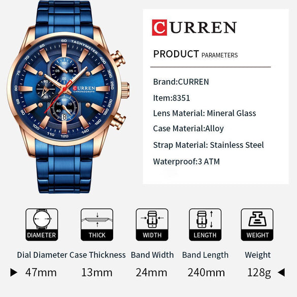 Wholesale Men's Quartz Watch With Business Style Round Dial Stainless Steel Strap And Clasp Alloy Case Sapphire Crystal Glass Mirror