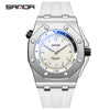 Wholesale Men's Quartz Watch With Calendar Fashion Stereo Plaid Zinc Alloy Case Silicone Strap Mineral Strengthened Blue Light Glass Mirror Round Dial