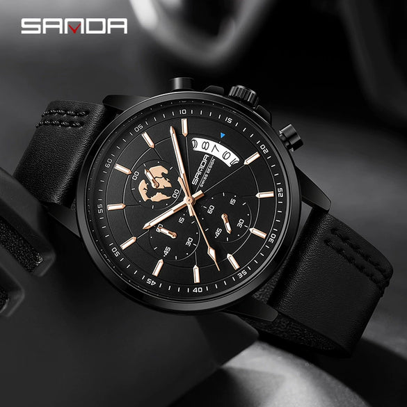 Wholesale Men's Quartz Watch Zinc Alloy Case Steel Belt Round Dial Waterproof Leisure Style