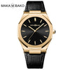 Wholesale Men's Quartz Watches With Octagonal And Round Dials Mineral Strengthened Glass Mirror Stainless Steel Clasp Metal Case Genuine Leather Strap Waterproof And Printed Logo