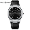 Wholesale Men's Quartz Watches With Octagonal And Round Dials Mineral Strengthened Glass Mirror Stainless Steel Clasp Metal Case Genuine Leather Strap Waterproof And Printed Logo