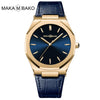 Wholesale Men's Quartz Watches With Octagonal And Round Dials Mineral Strengthened Glass Mirror Stainless Steel Clasp Metal Case Genuine Leather Strap Waterproof And Printed Logo