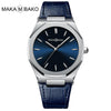 Wholesale Men's Quartz Watches With Octagonal And Round Dials Mineral Strengthened Glass Mirror Stainless Steel Clasp Metal Case Genuine Leather Strap Waterproof And Printed Logo