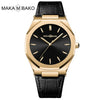 Wholesale Men's Quartz Watches With Octagonal And Round Dials Mineral Strengthened Glass Mirror Stainless Steel Clasp Metal Case Genuine Leather Strap Waterproof And Printed Logo