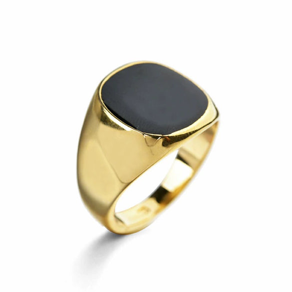 Wholesale Men's Retro Alloy Ring With Geometric Pattern And Electroplating Process