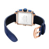 Wholesale Men's Retro Fashion Square Multifunctional Chronograph Calendar Watch Genuine Leather Strap Alloy Case Mineral Strengthened Glass Mirror