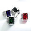 Wholesale Men's Retro Gem Ring In Titanium And Stainless Steel With Great Wall And Geometric Pattern And Oil Treatment