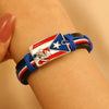 Wholesale Men's Retro Geometric Artificial Leather Handwoven Bracelet With Alloy Cross Accessories
