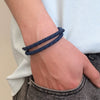 Wholesale Men's Retro Geometric Artificial Leather Handwoven Bracelet With Alloy Cross Accessories