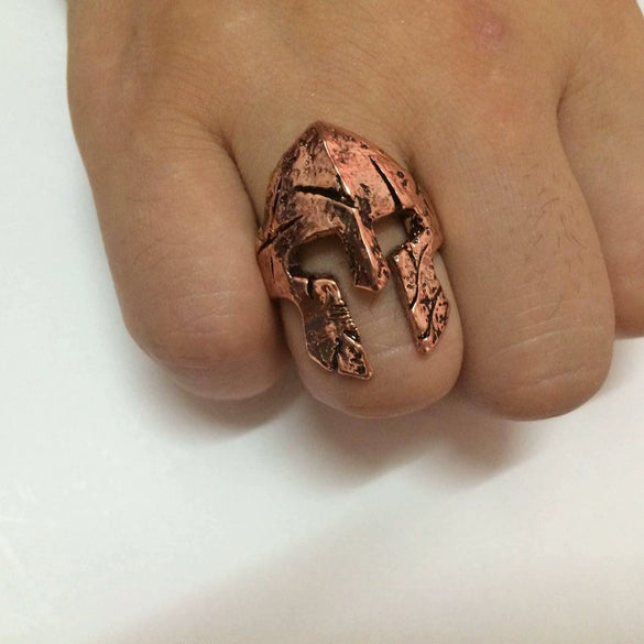 Wholesale Men's Retro Opening Irregular Geometric Stripe Wings Ring In Agate Punk Style