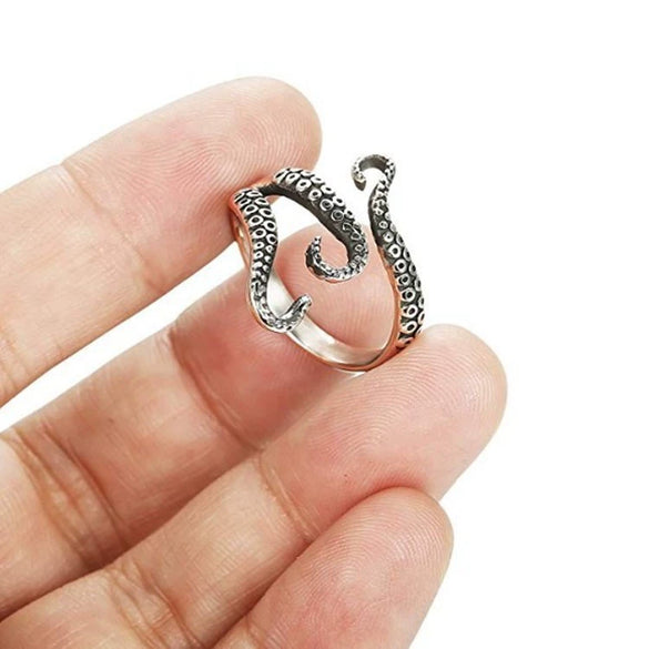 Wholesale Men's Retro Opening Irregular Geometric Stripe Wings Ring In Agate Punk Style